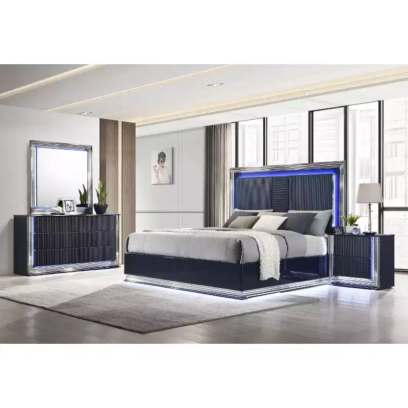 HomeStock Oak and White Mirror with LED Lighting  Stylish Modern Mirror for Bedroom or Vanity Space