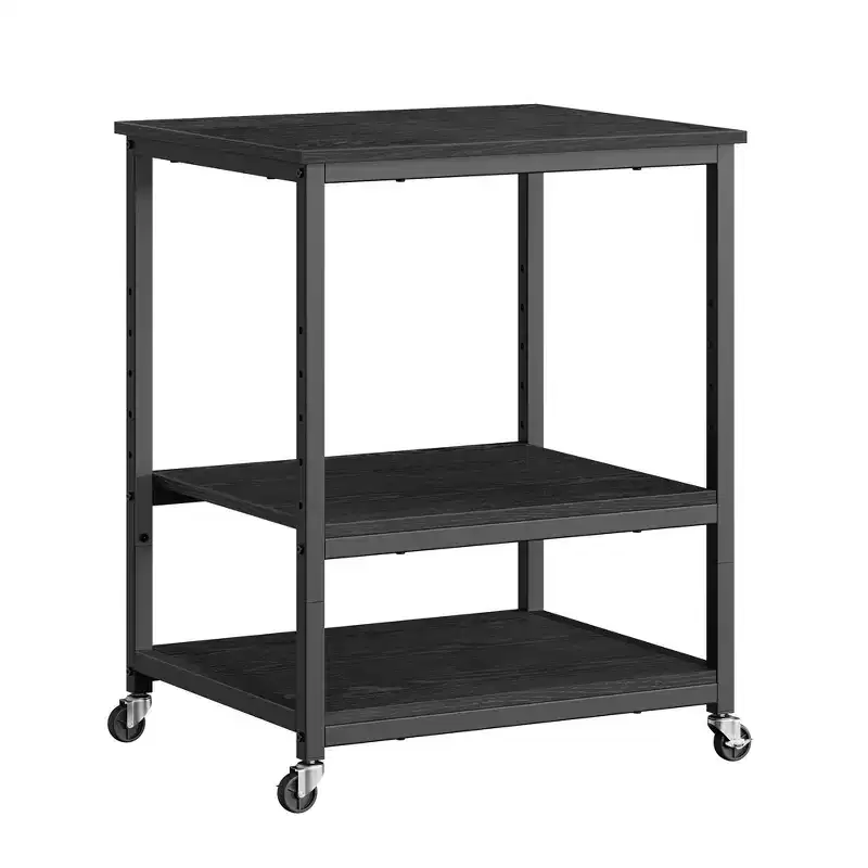 Rolling Printer Stand Under Desk 3-Tier with Lockable Wheels