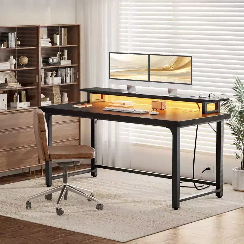 Besiost Computer Desk with Charging Station