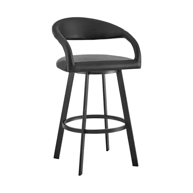 26-inch faux leather swivel bar stool