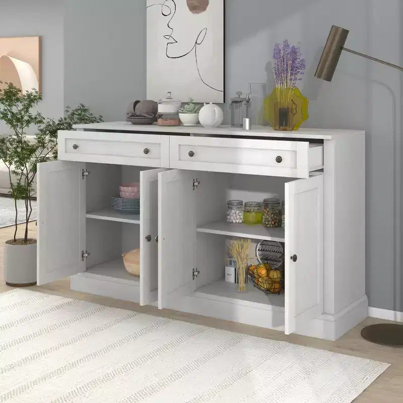 Philip 58 Sideboard Buffet Cabinet with Drawers and Adjustable Shelves