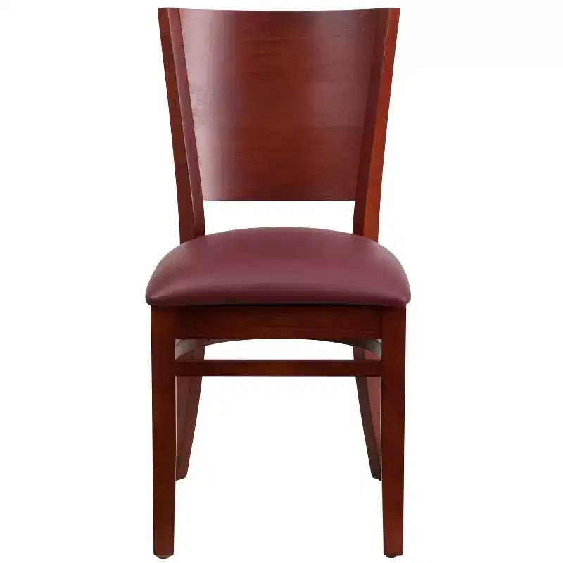 2 Pack Solid Back Wooden Restaurant Chair