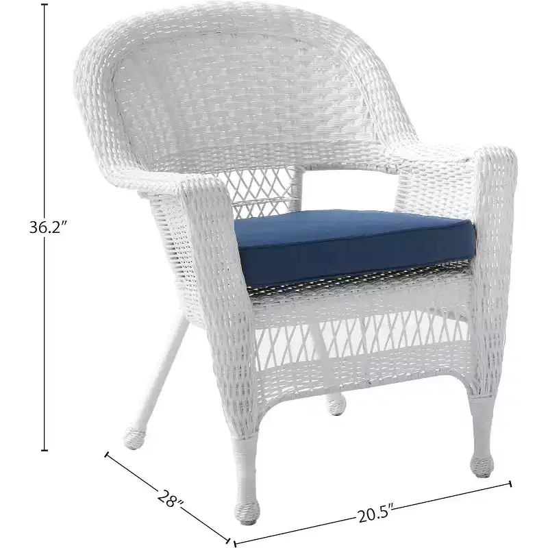 HomeStock Zen Zone Chair Set of 2, Durable Resin Wicker, Weather-Resistant with Cushions