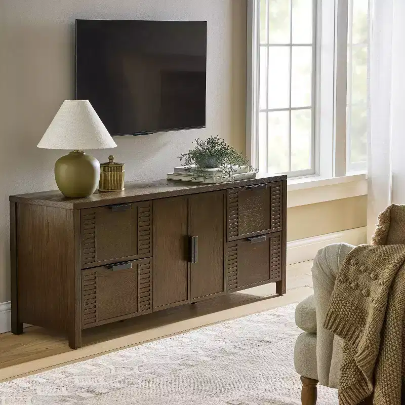 Dosinia 4 Drawer Media Stand Brown - ™ designed with Studio McGee