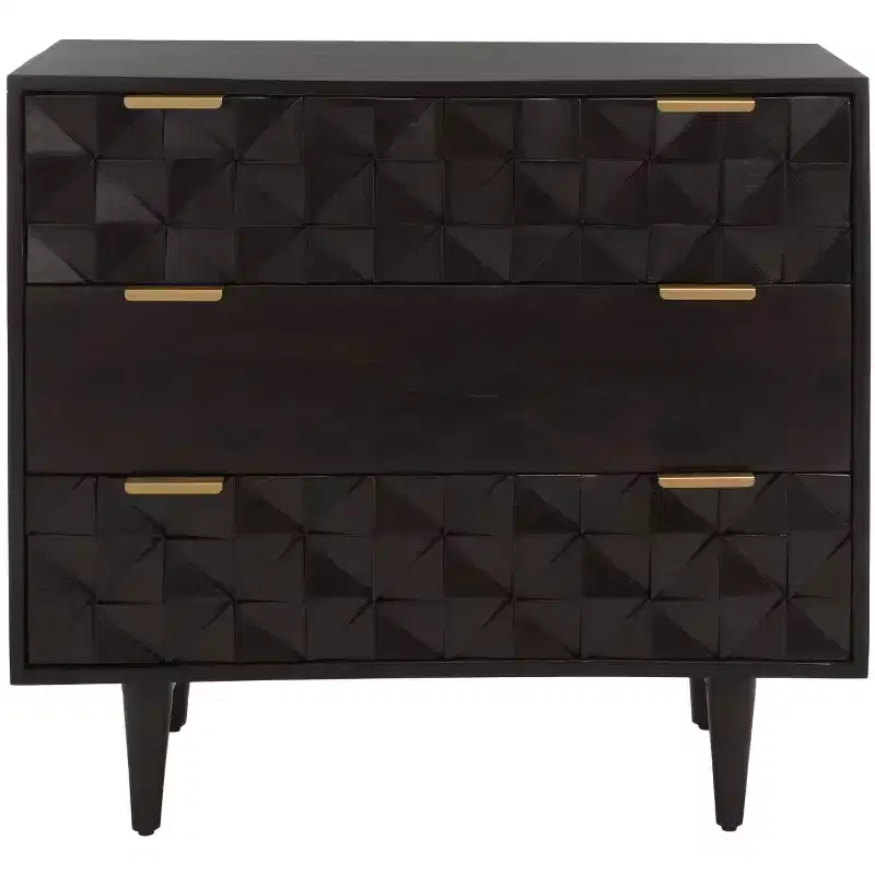 Zinnia 3 Drawer Chest - CHS9000 - Walnut - Safavieh