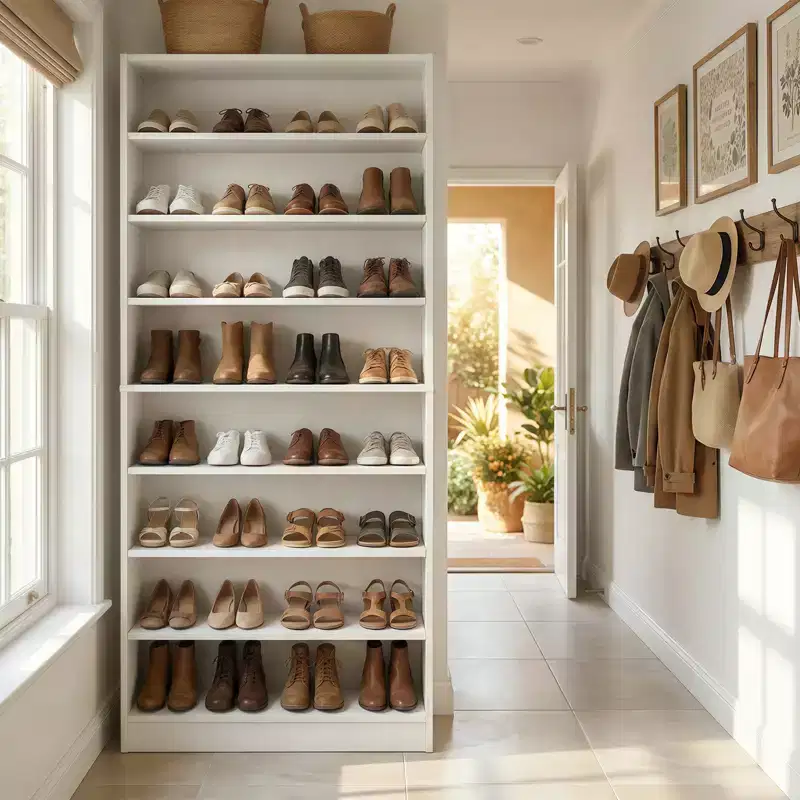 9 Tier Tall Shoe Cabinet with Adjustable Shelves