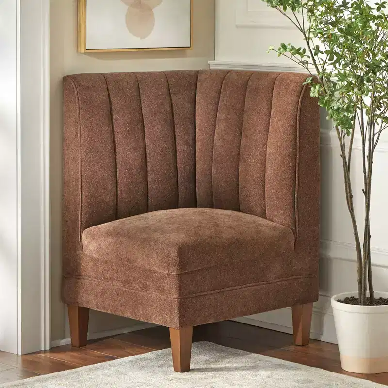 Lifestorey Kerrington Channel Back Breakfast Nook Corner Chair