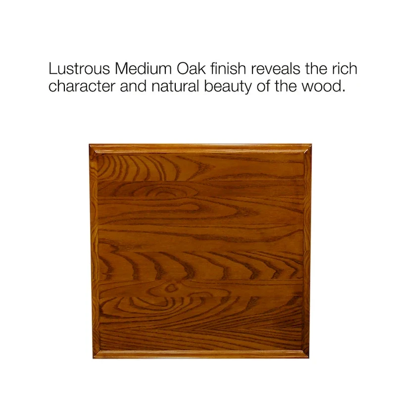 Medium Oak / Slate Black / White One-Drawer Square Side Table with Bottom Shelf