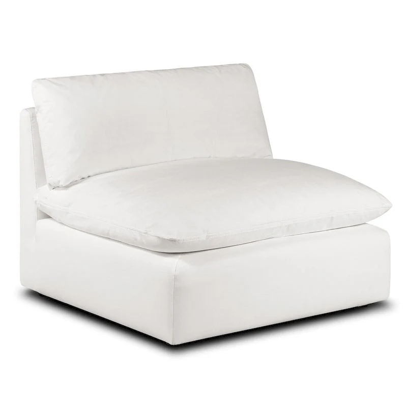Poly and Bark 4-Seat Davos Modular L-Sectional in Cotton White