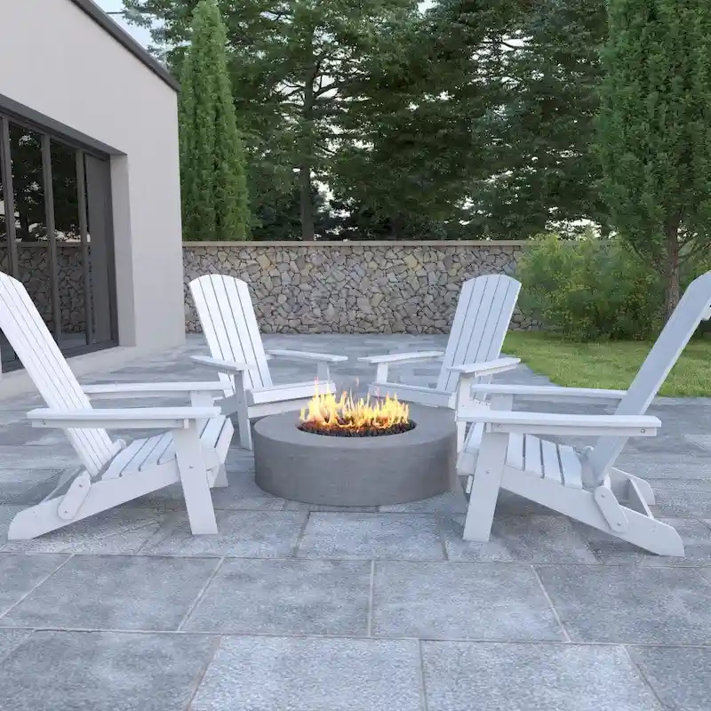 Poly-resin Folding Adirondack Indoor/Outdoor Patio Chair (Set of 4)