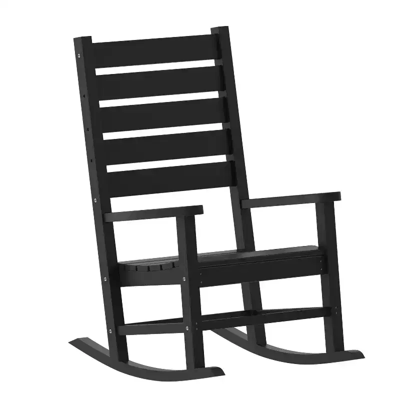 Flash Furniture Manchester Set of 2 Contemporary Rocking Chairs, All-Weather HDPE Indoor/Outdoor Rockers