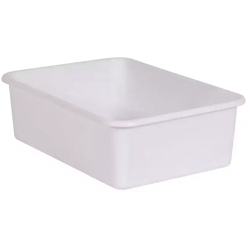 White Large Plastic Storage Bin Pack of 6
