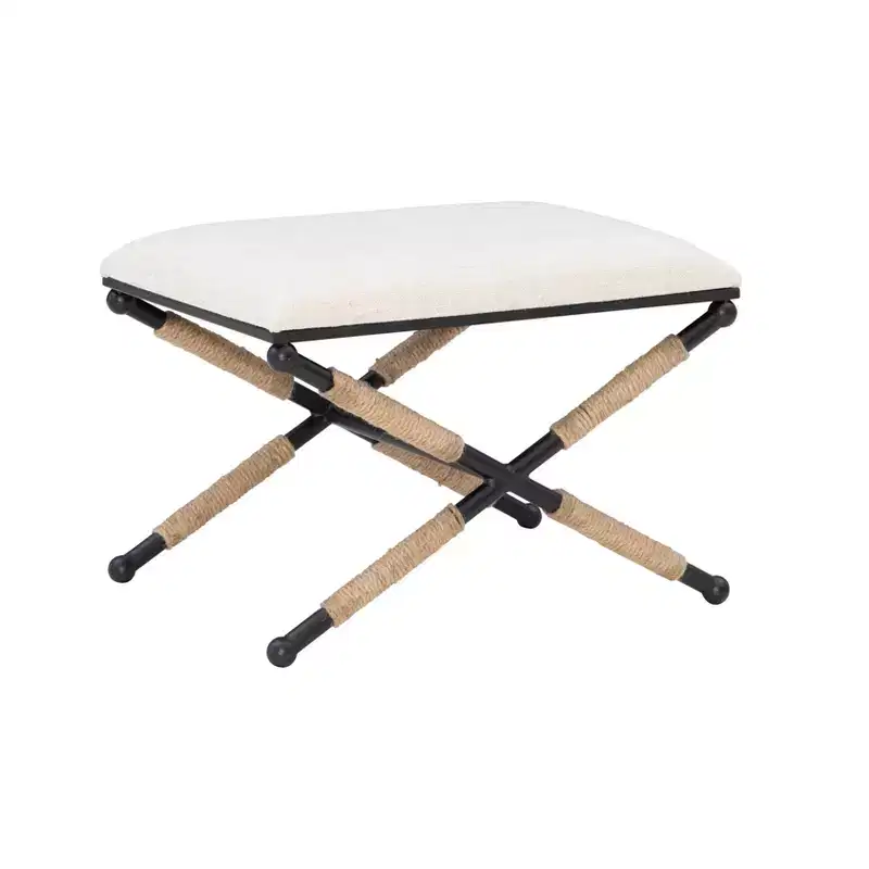 Accent Stool with Rope-Wrapped Legs