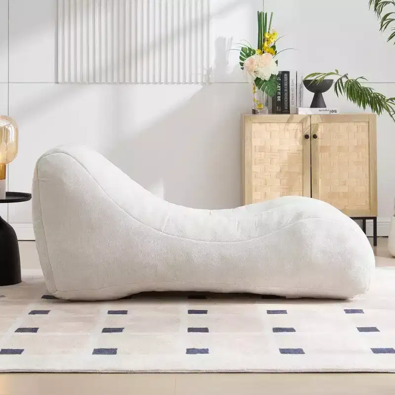 Okak 59 Inch Bean Bag Chair,Body-Curve Fitting Lounger Beanbag Chair with High-Elasticity Sponge,Lightweight Floor Sofa for Living Room,Bedroom