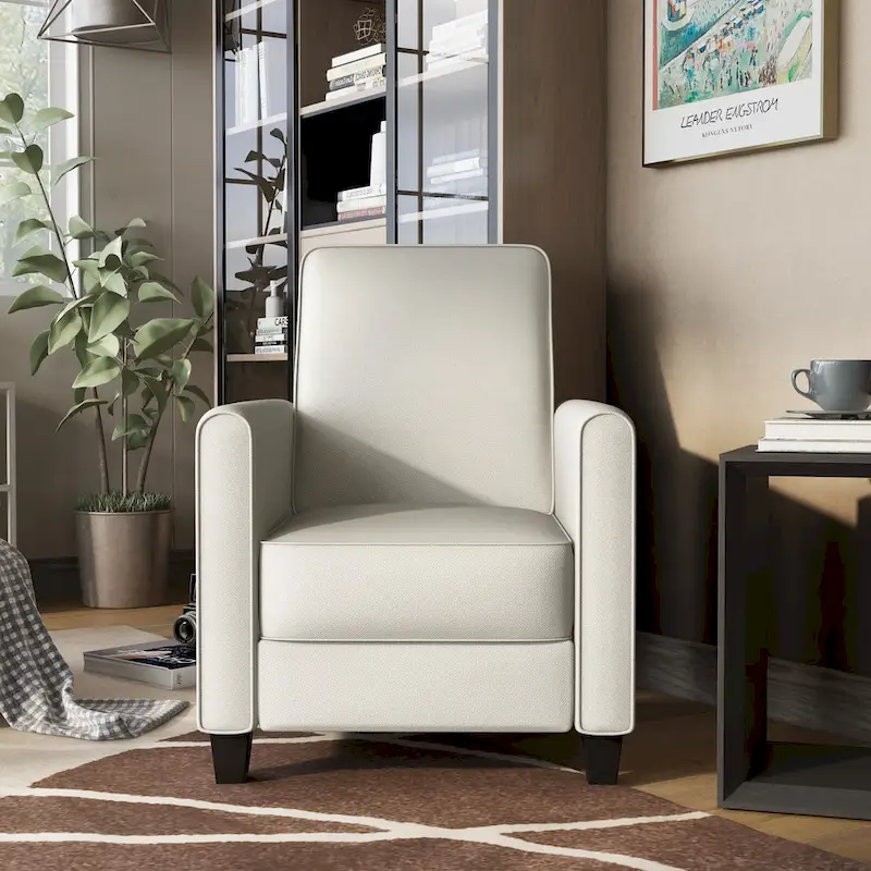 Traditional Fabric Welted Padded Recliner Chair