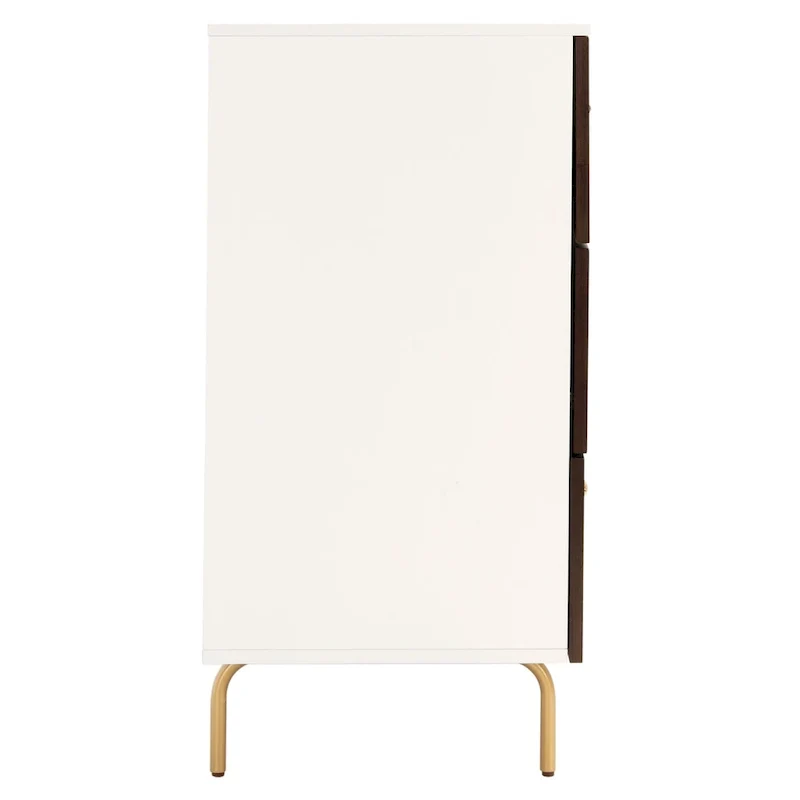 Walnut & White 6-Drawer Dresser, Mid-Century Modern Style