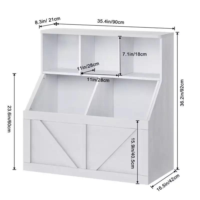 Kids Bookshelf and Toy Storage Organizer with Toy Shelf and Storage Bins for Toddlers