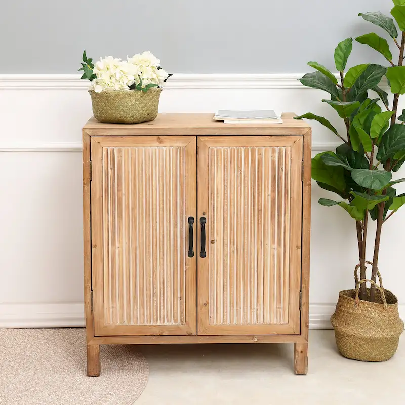 Farmhouse Panel 2-Door Cabinet with Storage, Accent and Storage Cabinet with Shelves for Living Room, Kitchen, Entryway
