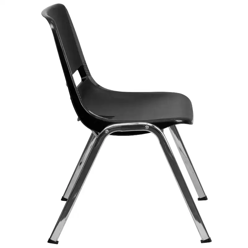 4-Pack Ergonomic Shell Stack Chair with Chrome Frame, 880 lb Capacity, 18