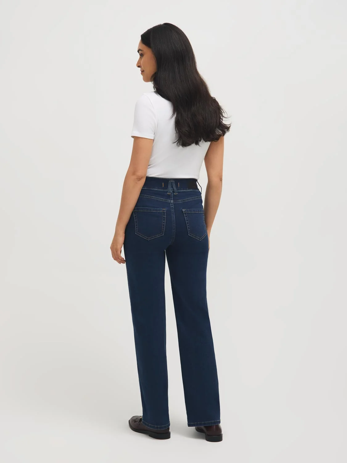 Cotton-Blend Wide-Leg Jeans