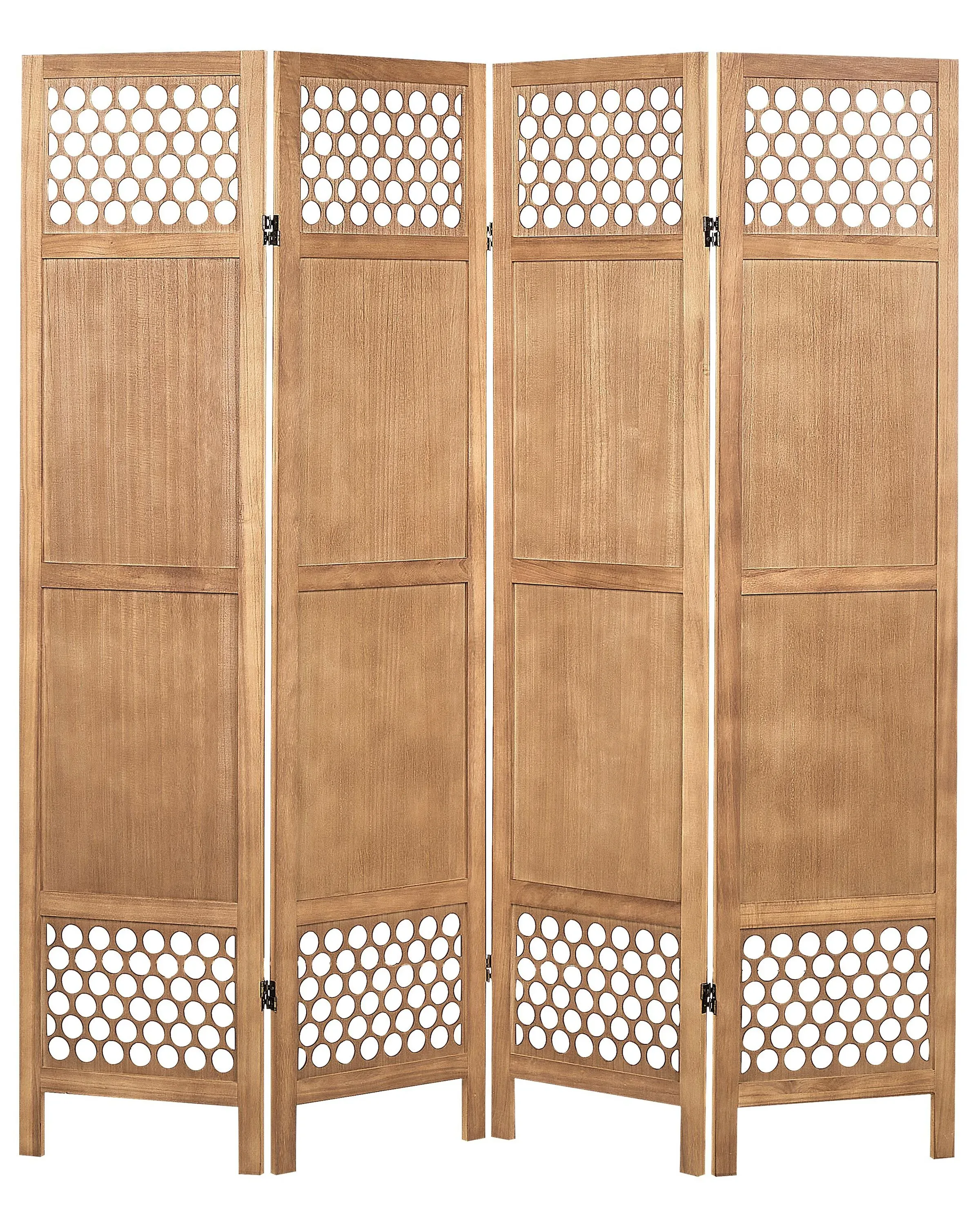 Divisorio per ambienti a 4 pannelli Marrone chiaro 163x170 cm
