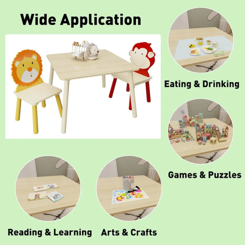 3 Pieces Toddler Table and Chair Set