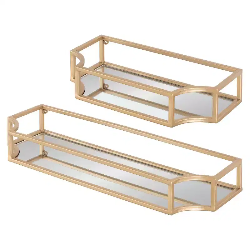Metal Wall Shelf Set, 2-Piece Floating Shelves