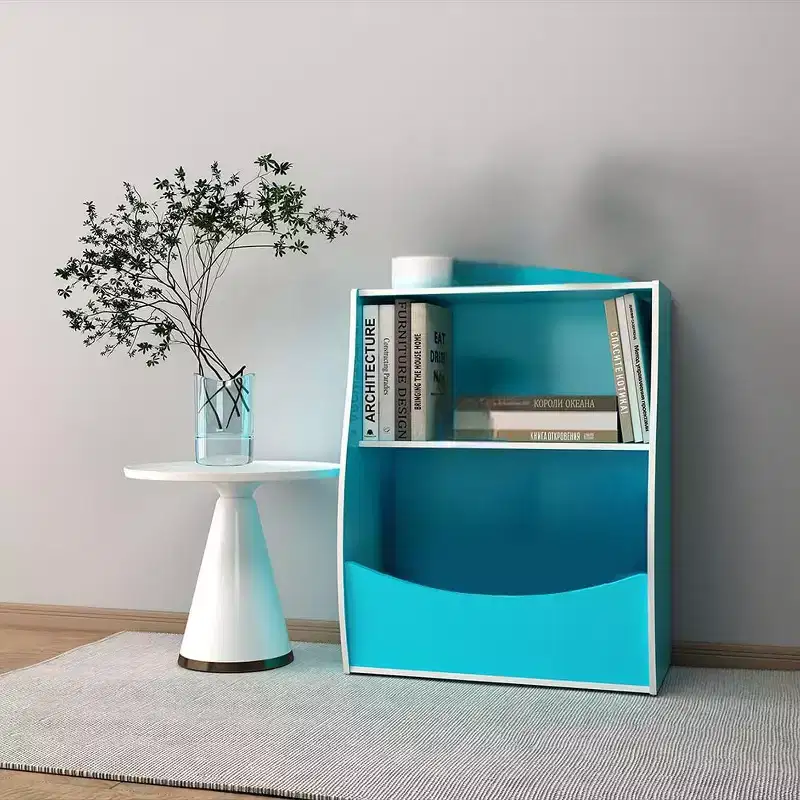 Kids Bookshelf - Book Storage Organizer, 2-Tier Kids Bookcase with Open Compartments for Bedroom, Livingroom, Playroom