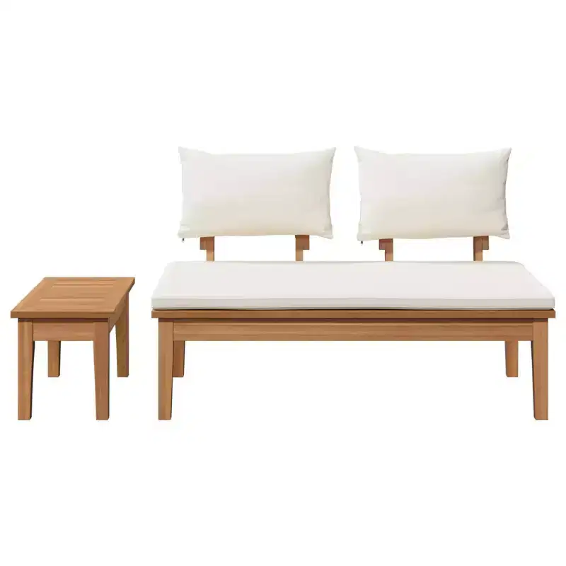 vidaXL Garden Bench 2 pcs Solid Teak wood