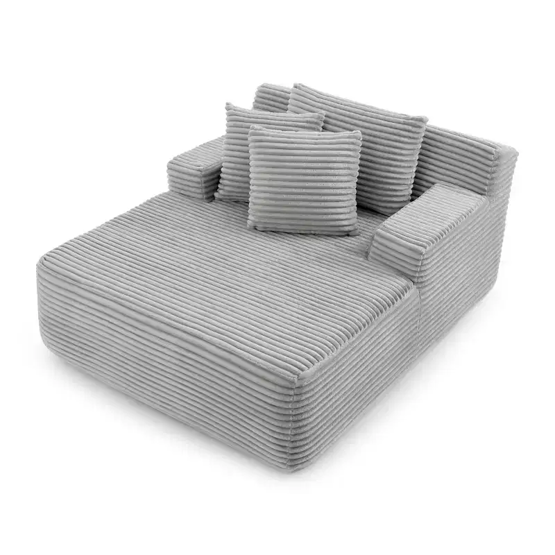 EHMKNP Upholstered Corduroy Single Lazy Sofa Lounge Chair (No Assembly Required)