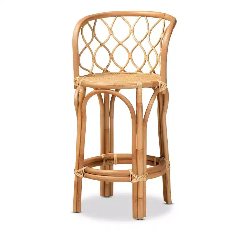 Rattan Counter Height Barstool Natural - Handmade, Fully Assembled