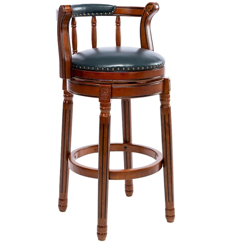 Leather Wooden Bar Stools