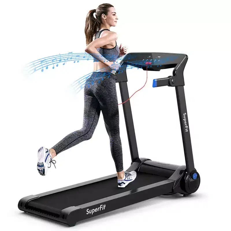 Costway 3HP Folding Electric Treadmill Running Machine w/ Speaker Red\Blue\Silver\Purple