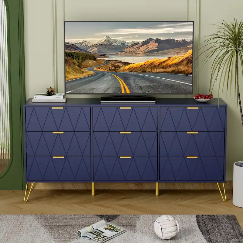 9 Drawers Chest Of Dresser Storage Tower Cabinet Bedroom Organizer