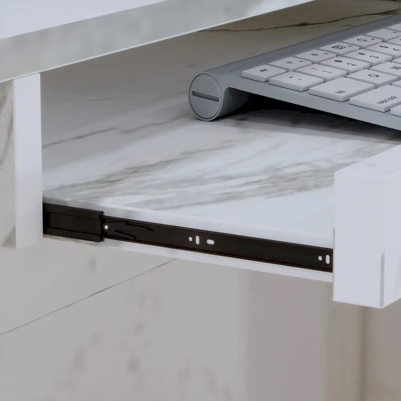 Timechee 55.9W 48.4H L-Shape Wood Reception Desk Drawer With Lock