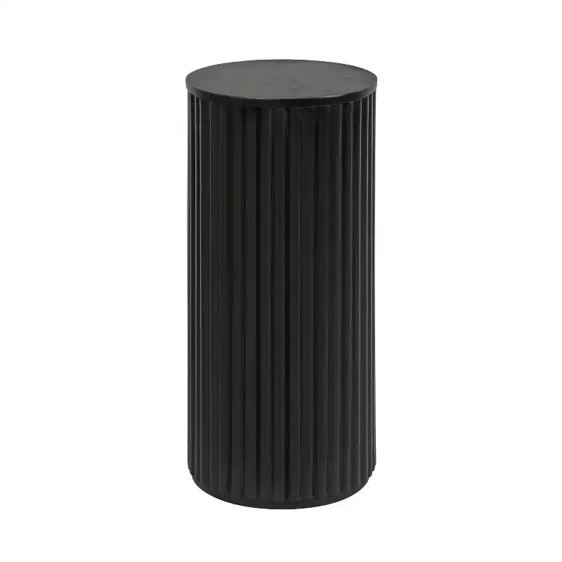 Ribbed Wood Drink Table