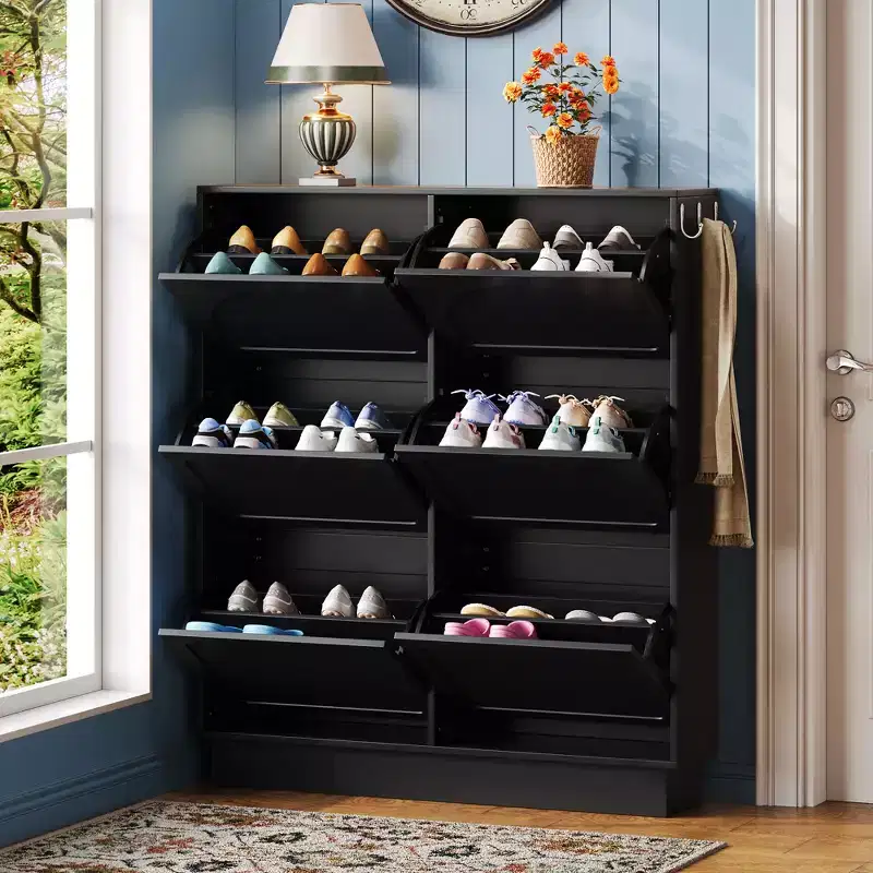 Shoe Storage Cabinet with 6 Drawers, Freestanding Shoe Organizer Cabinet, Entryway Hidden Shoe Rack