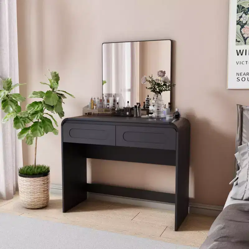 Vanity Desk, Makeup Vanity Desk with 2 Drawers Storage, Modern Makeup Vanity Dressing Table