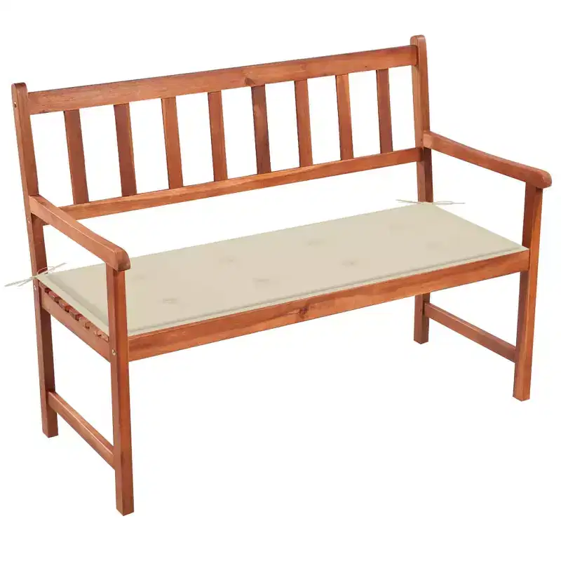 Garden Bench Natural Wood Solid Acacia wood, Fabric (100% polyester)