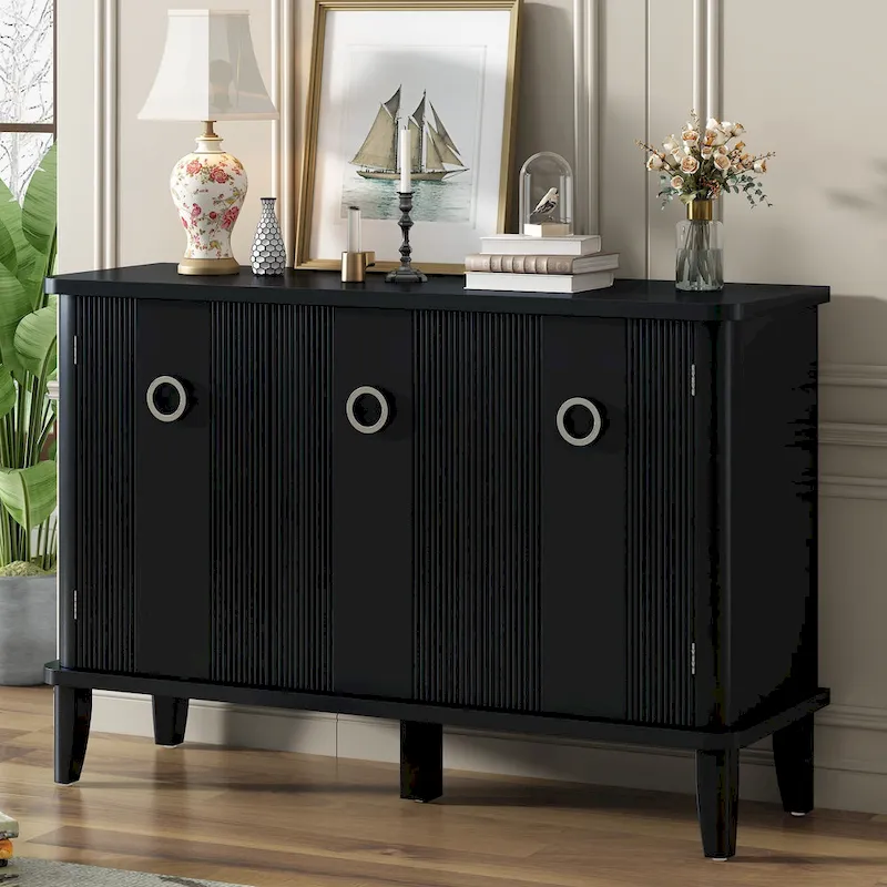 Simple and Atmospheric Solid Wood Veneer Fraxinus Mandschuric Cabinet