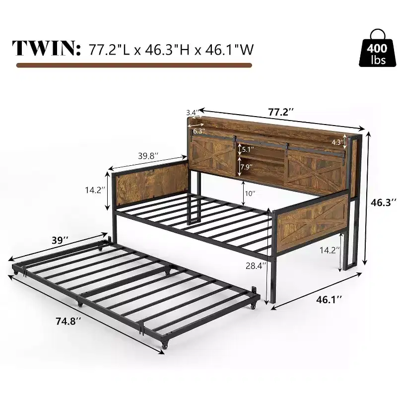AMERLIFE Twin Daybed with Trundle