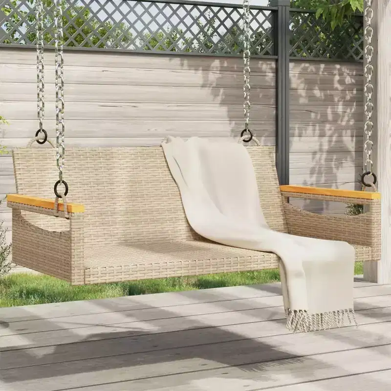 vidaXL Patio Swing Bench Beige