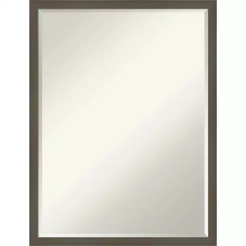 Amanti Art Svelte Petite Bevel Wood Bathroom Wall Mirror