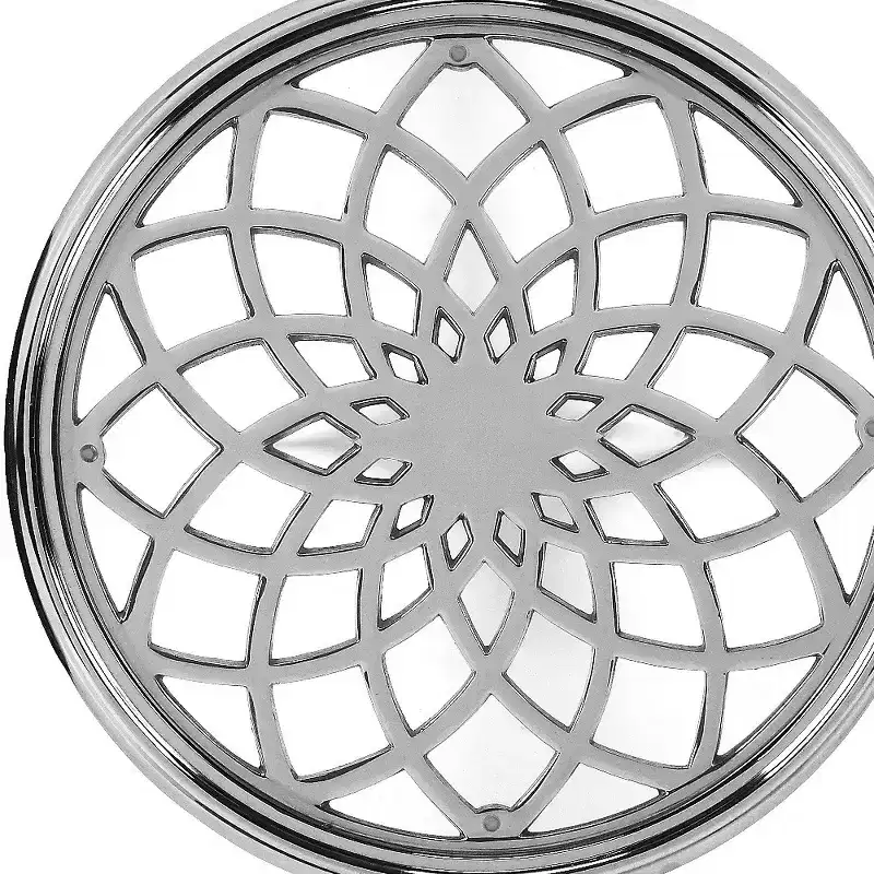 HomeRoots 26 Silver Aluminum Open Lattice Round Top End Table