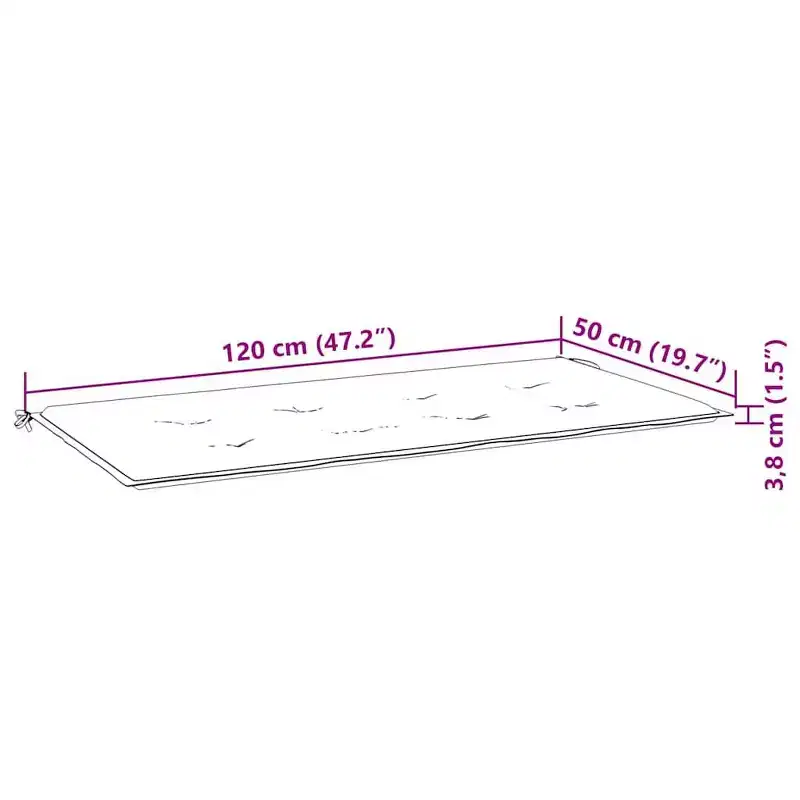 vidaXL Garden Bench Bamboo 46.5 in Foldable Rectangular