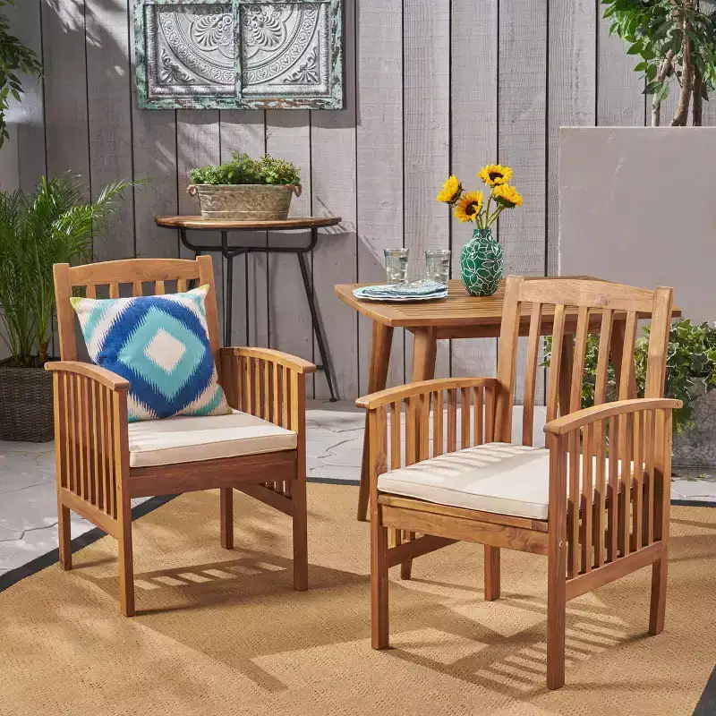 MAYEERTY Set of 2 Dining Chairs With 2 Soft Cushions Comfortable for Dining Room Family Meals