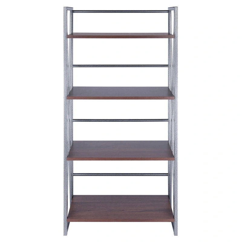 4 Tier Storage Shelf - 48.5 - Graphite and Walnut