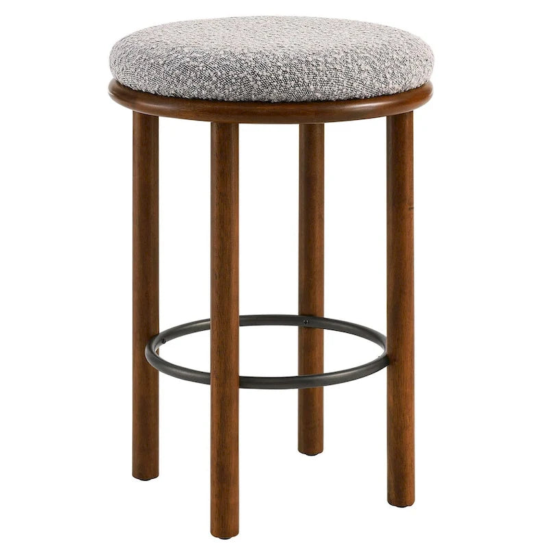 Boucle Fabric Counter Stools - Set of 2
