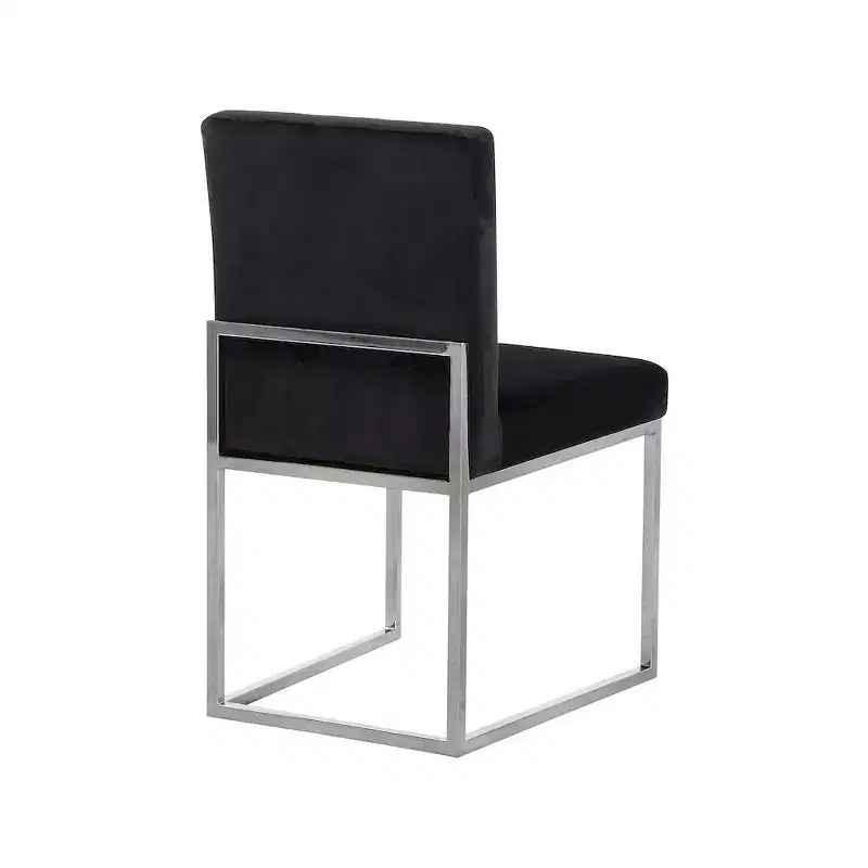 Meridian Furniture,Giselle Black Velvet Dining Chair, Set of 2
