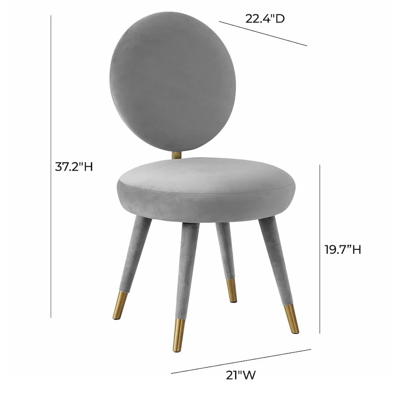 Kylie Oval-back Armless Velvet Dining Chair